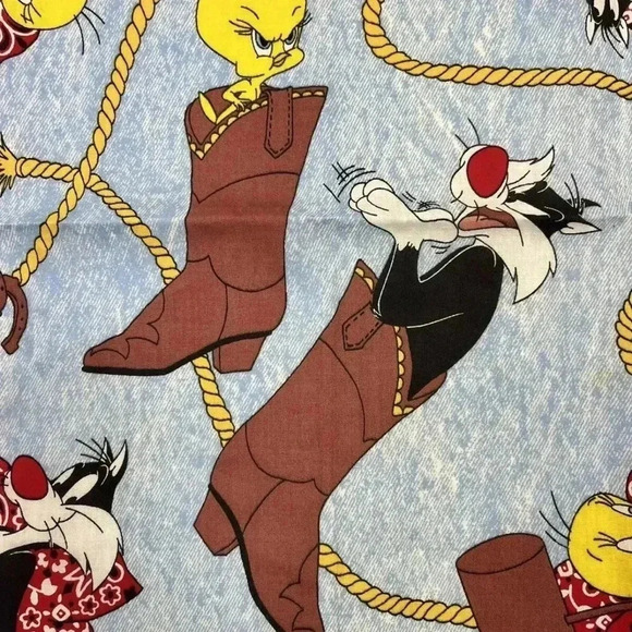 Vintage Looney Tunes Sylvester and Tweety Bird Bandaroos Bandana Western 1996 - Picture 2 of 6